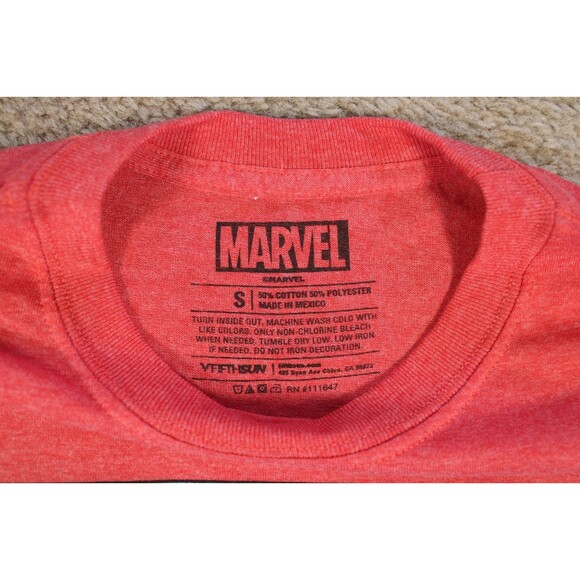 Marvel Spider-Man Vintage Comic Poster Graphic Tee T-Shirt (S) Heather Red NWOT - Picture 3 of 7